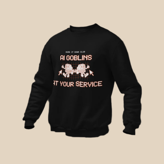 AI Goblins Unisex Crewneck Sweatshirt, Cozy Sweatshirt for Tech Lovers, Perfect Gift for Gamers, Casual Wear, Fall Fashion